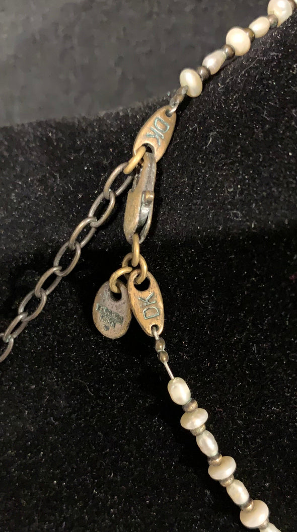 Vintage (Danish) Dyrberg Kern Star Necklace with Pearl Chain