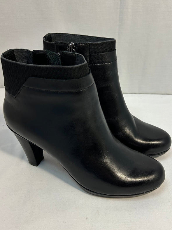 Ankle Boots, Size Zipper, Approx 3" Heel, Black, Size 37.5