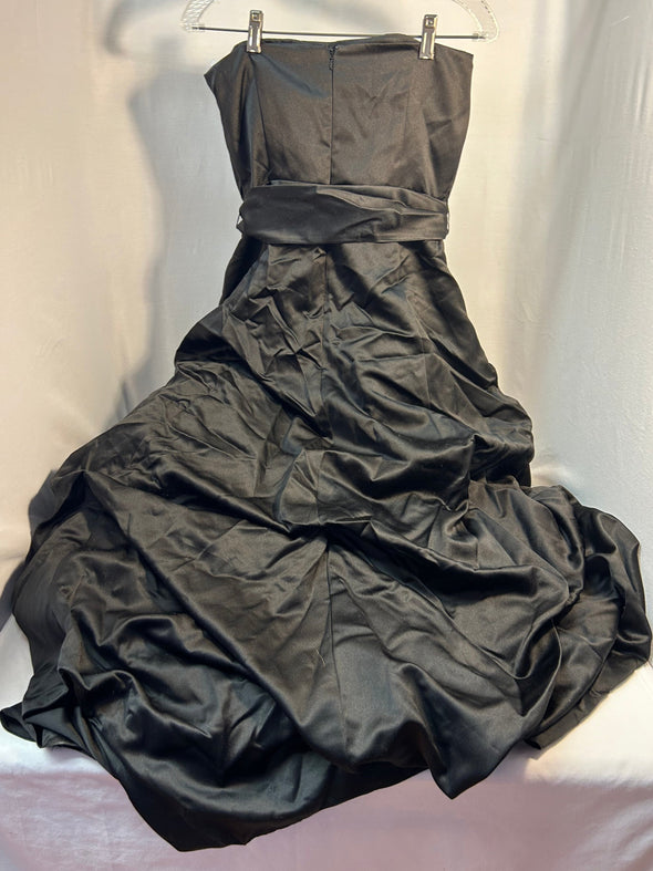 Strapless Puffy Cocktail/Bridesmaid Dress, Black, Size 12