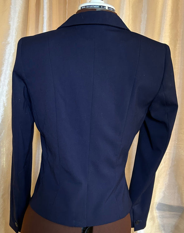 Ladies Long Sleeve Blazer, 1 Button Front, Navy Size 8, NEW