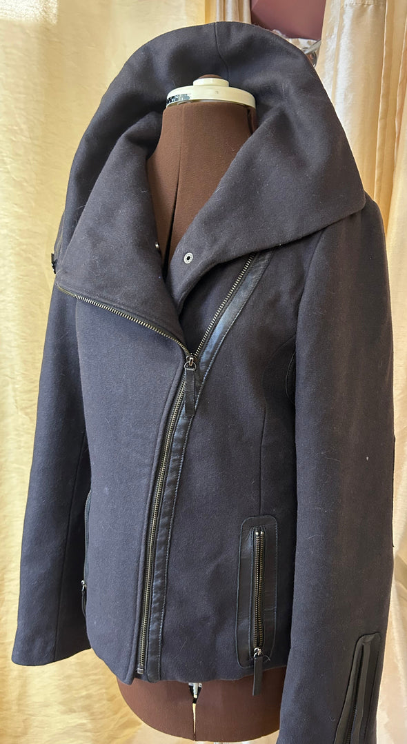 Ladies Grey Jacket, Petite Small, Wool/Viscose,