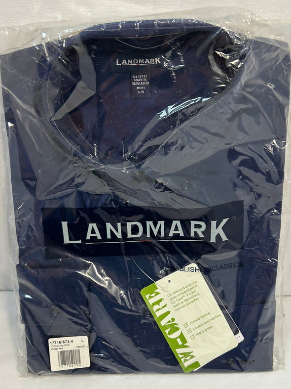 Men’s Long Sleeve Shirt, Vintage Navy Size Large, New in Package.