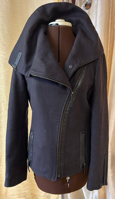 Ladies Grey Jacket, Petite Small, Wool/Viscose,