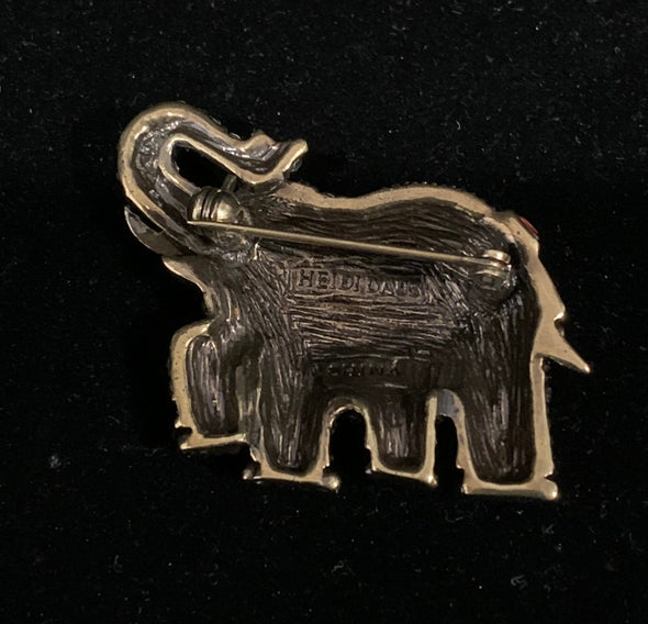 Heidi Daus Bejeweled Elephant Brooch