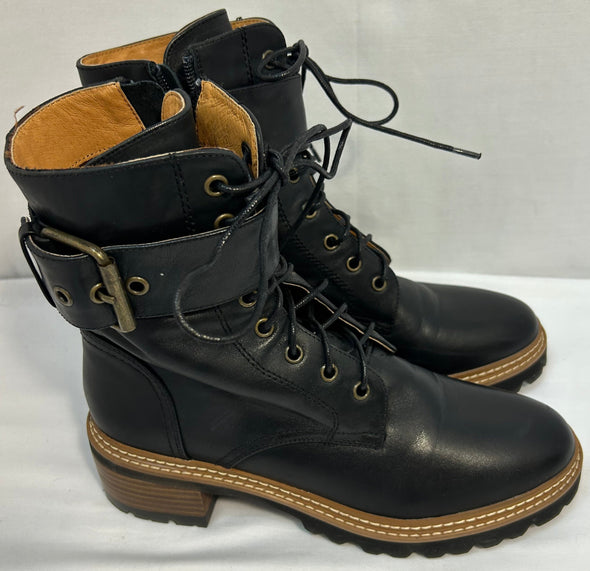 Ladies Mid-Leg Boots, 6”, Black Leather, Size 40, Like New