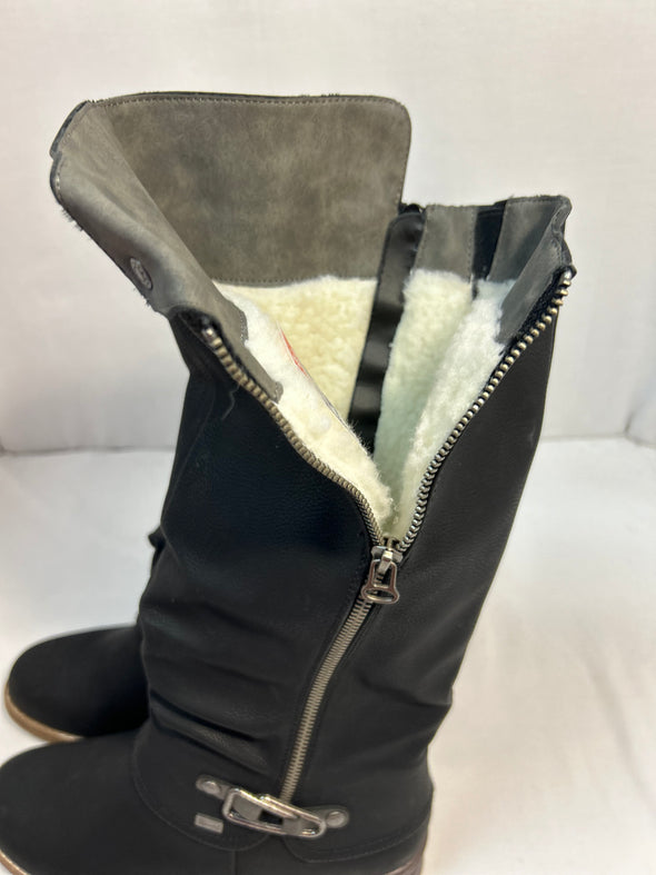 Ladies knee-High Snow Boots, Black, Size 41, New