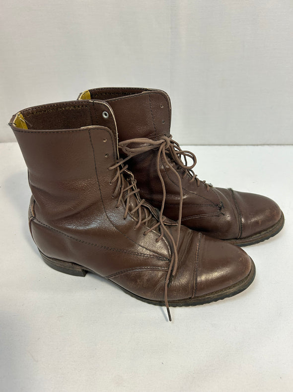 Ankle Length Riding/Paddock Boots, Brown Leather, 7.5