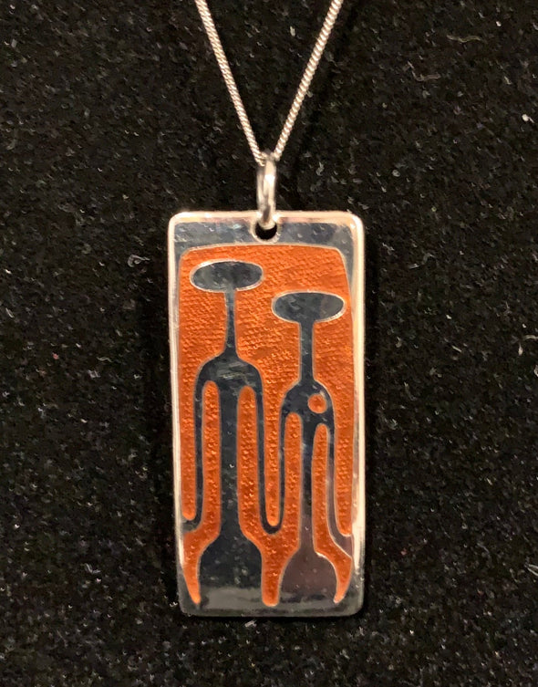 De Pastille-Sylvestre Alien Love Enamel Pendant with 925 Chain