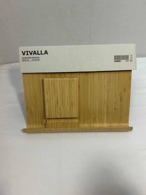 Book Stand, 26cm x17cm, This Bamboo Holder Creates a Warm Expression in your Kitchen. Place it on the Countertop of hang it at Eye Level. New in Original Packaging
