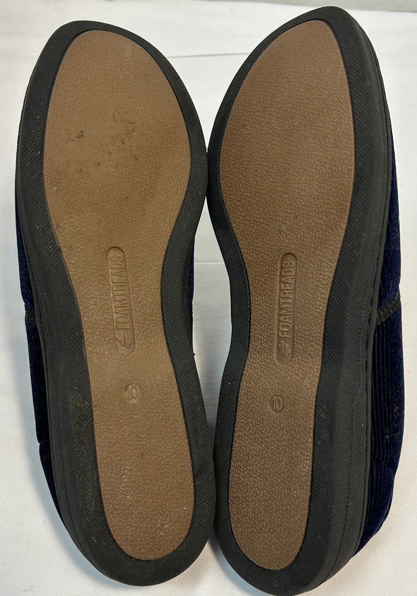 Men's Corduroy Slippers, Navy, Size 10, Gently Used