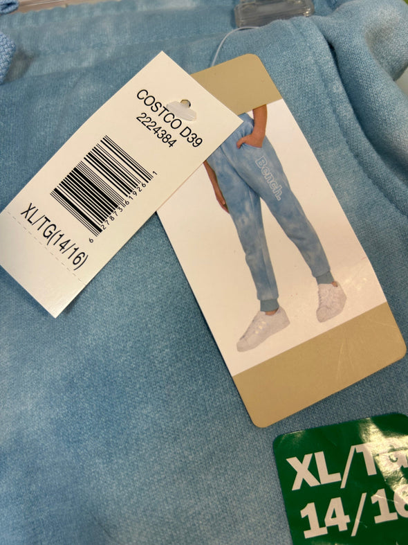 Youth Fleece Lined Track Pants, Blue Cloud, 14/16 Large, NEW