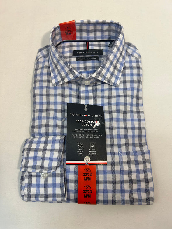 Men's Blue Plaid Shirt, Designer Brand, Medium, NEW