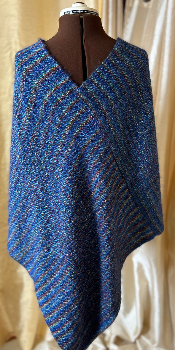 V-Neck Wrap, Blue/Green, One Size,