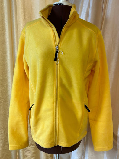 Plush Fleece Jacket, Yellow, Size Small,