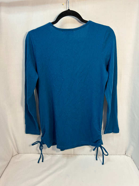 Ladies Long Sleeve V-Neck Kangaroo Pocket Top