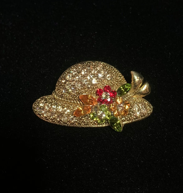 Vintage Labella Rhinestone Hat Brooch