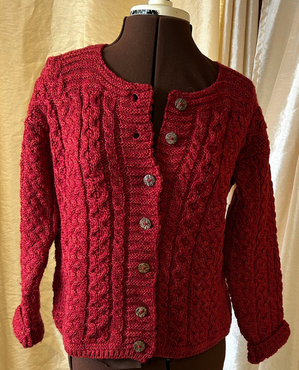 Ladies Long Sleeve Sweater, Size Small, Burnt Red,
