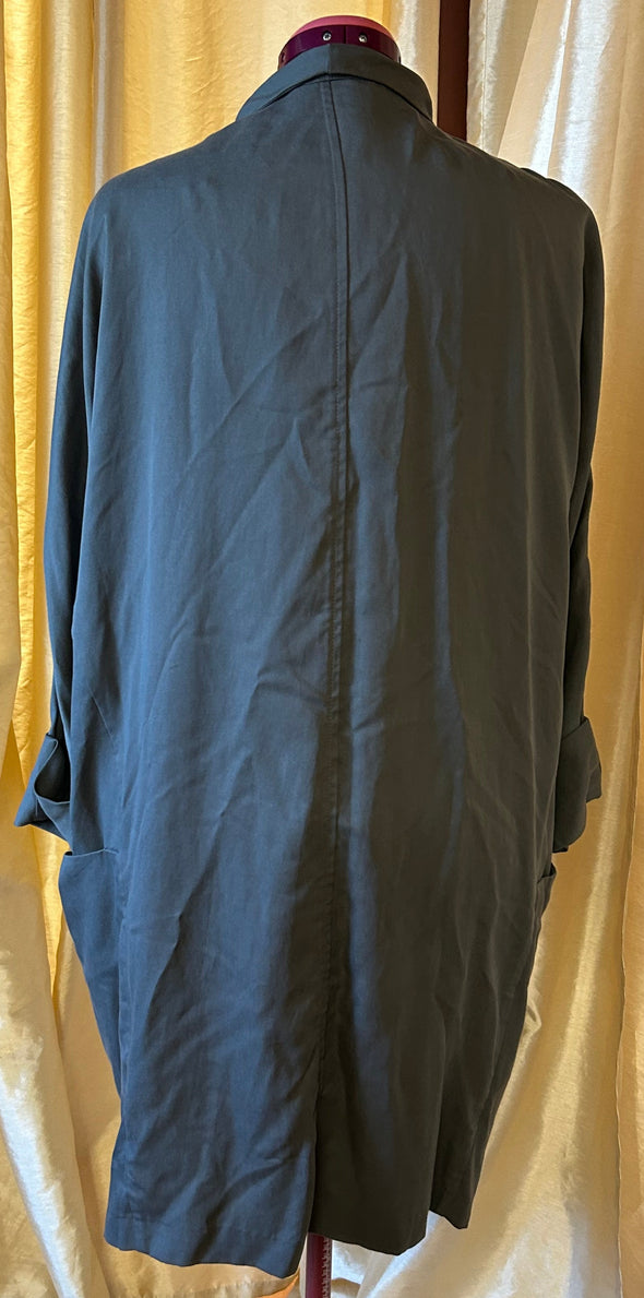 Lightweight Open Front Duster Jacket, Blue/Grey