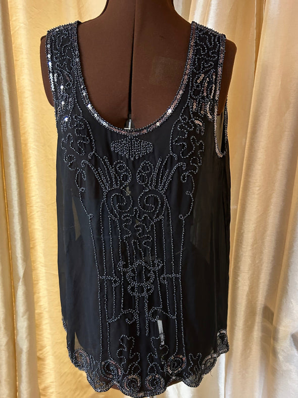 Sleeveless Beaded Blouse