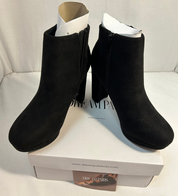 Ladies Fashion Boots, Manmade Suede, 3.5" Heel, 8.5, NEW