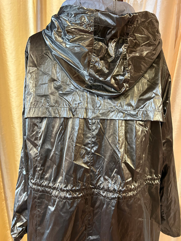 Ladies Metallic Hooded Raincoat, Gold Colour, Size 2XL