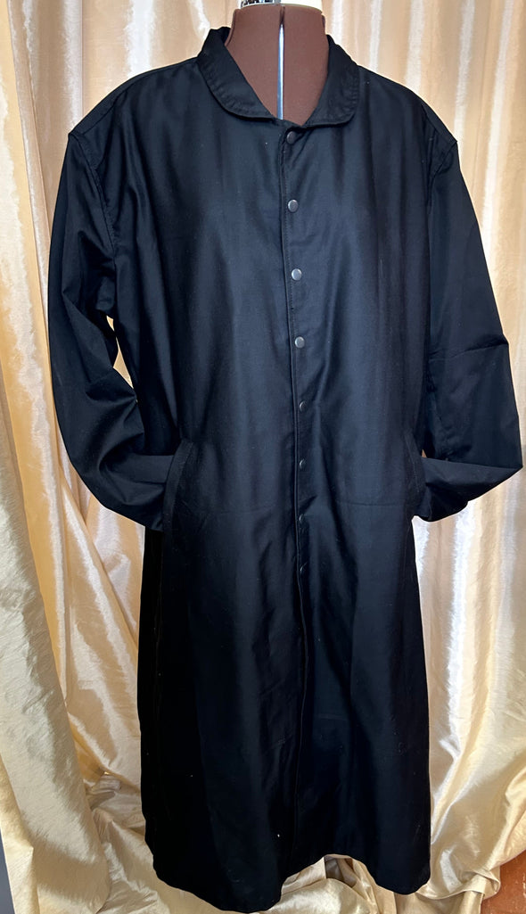 Men's Long Coat, Black, Size 2XL
