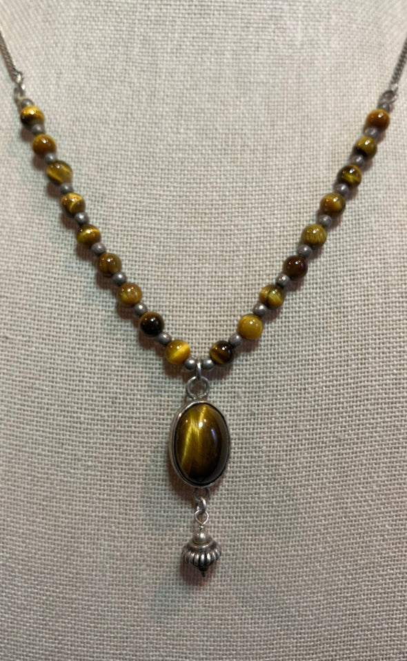 Tiger Eye Necklace, Earrings and Ring