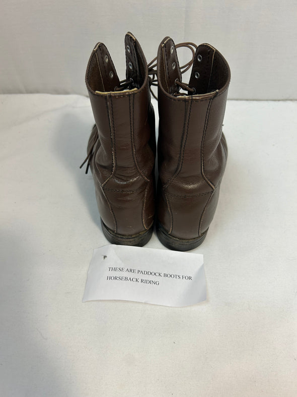 Ankle Length Riding/Paddock Boots, Brown Leather, 7.5