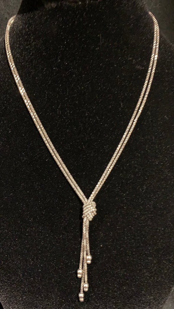 925 Silver (Italy) Lariat Necklace