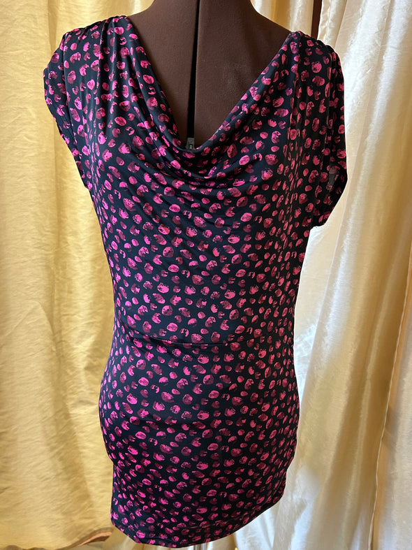 Ladies Tunic Top/Dress, Black, Pink, Size Medium, NEW