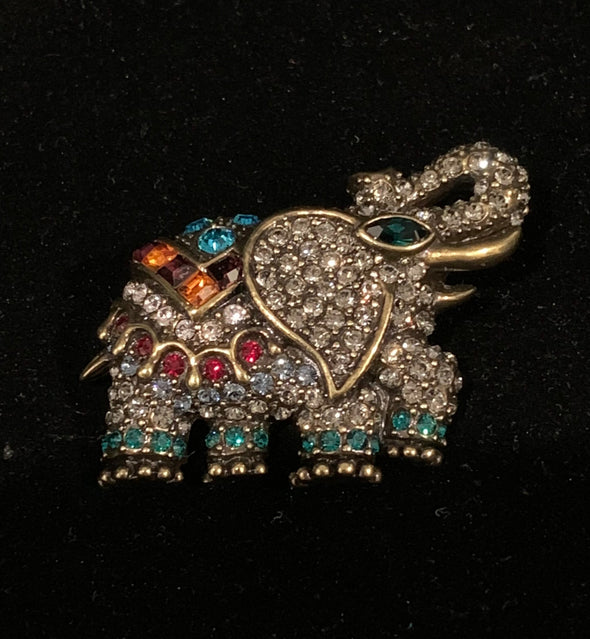 Heidi Daus Bejeweled Elephant Brooch