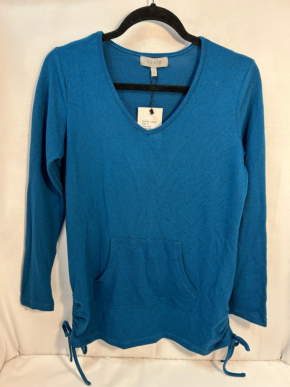 Ladies Long Sleeve V-Neck Kangaroo Pocket Top