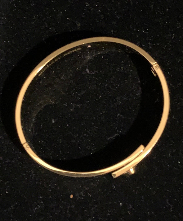 Signed Michael Kors Gold Plated Bracelet with Pink Zirconia