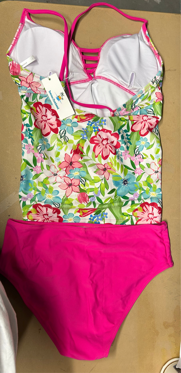Ladies Tankini Swimsuit, Multi Colour, Large, NEW
