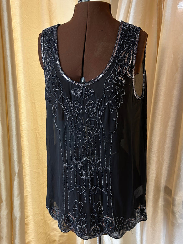 Sleeveless Beaded Blouse