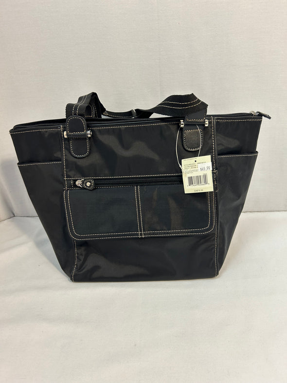 Ladies Handbag, Black, 16”x10”, Liz Claiborne Design, New