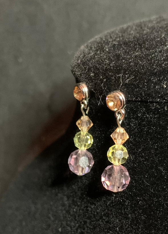 Swarovski Pink Crystal Necklace and Earrings