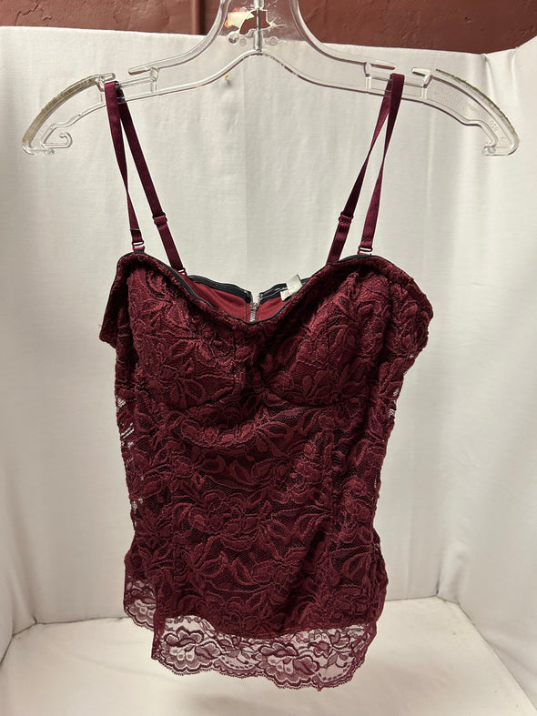 Ladies Bustier, Burgundy Lace Size Medium, NEW