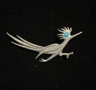 J Ritter Pewter Roadrunner Brooch