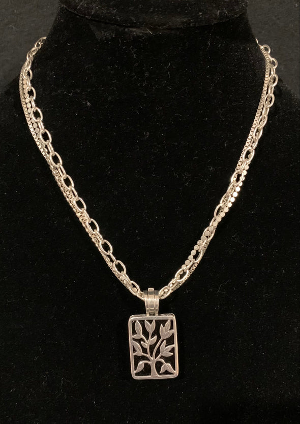 Vintage Sterling Silver "Live Laugh Love", Tree of Life Pendant