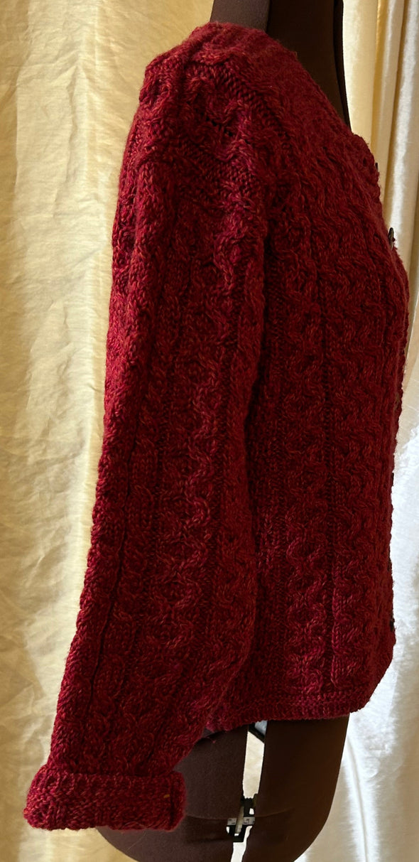 Ladies Long Sleeve Sweater, Size Small, Burnt Red,