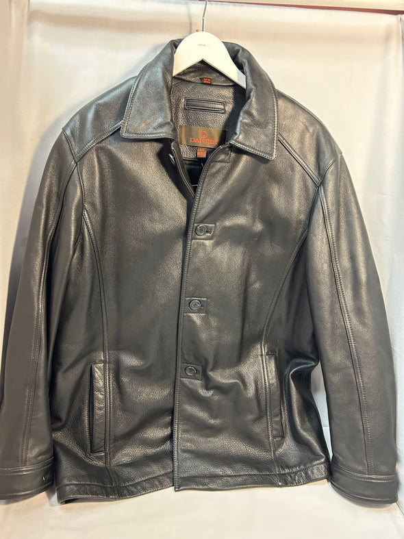 Men's Leather Jacket, Black, Size Large