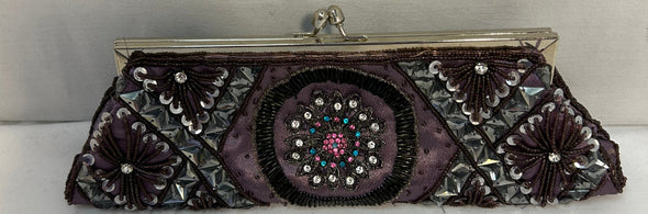 Ladies Formal Event Evening Bag, Mauve, 10" x 3.5",