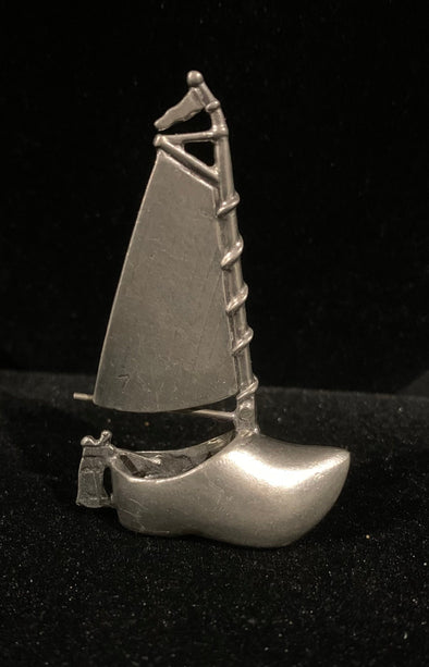 Vintage Artil Specials Utrecht Holland Tin Pewter Sailing Ship Ornament