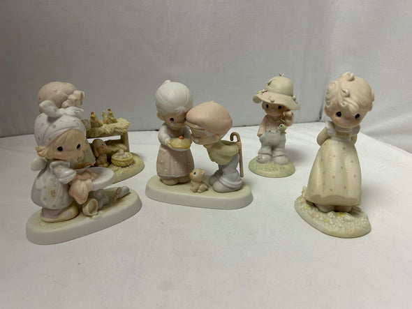 Precious Moments Figurines, Multi Colours, Qty 5, Like New