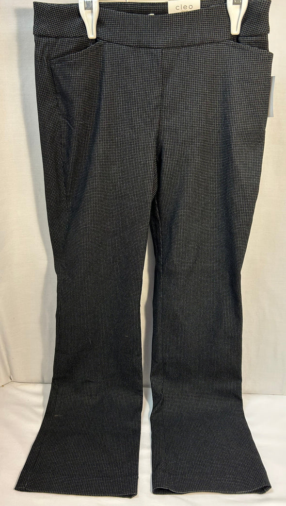 Ladies Stretch Pants, Small Grey Plaid, Medium, NEW