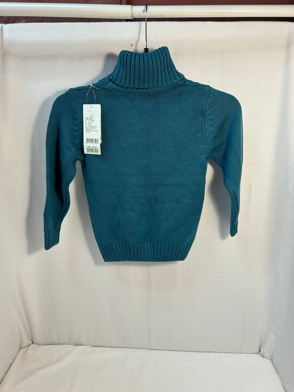 Youth Long Sleeve Turtle Neck Sweater, Teal, Size 10