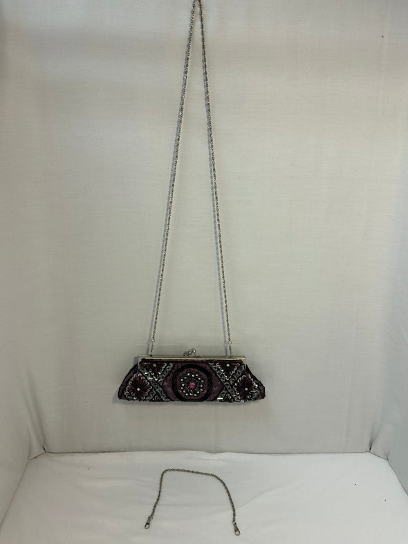 Ladies Formal Event Evening Bag, Mauve, 10" x 3.5",
