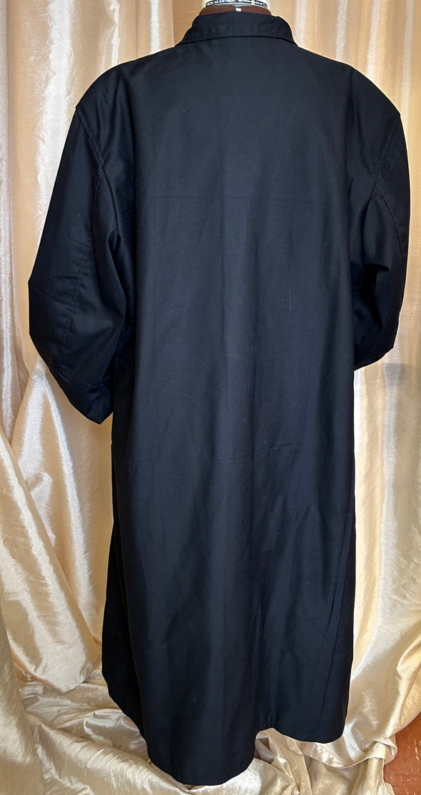 Men's Long Coat, Black, Size 2XL