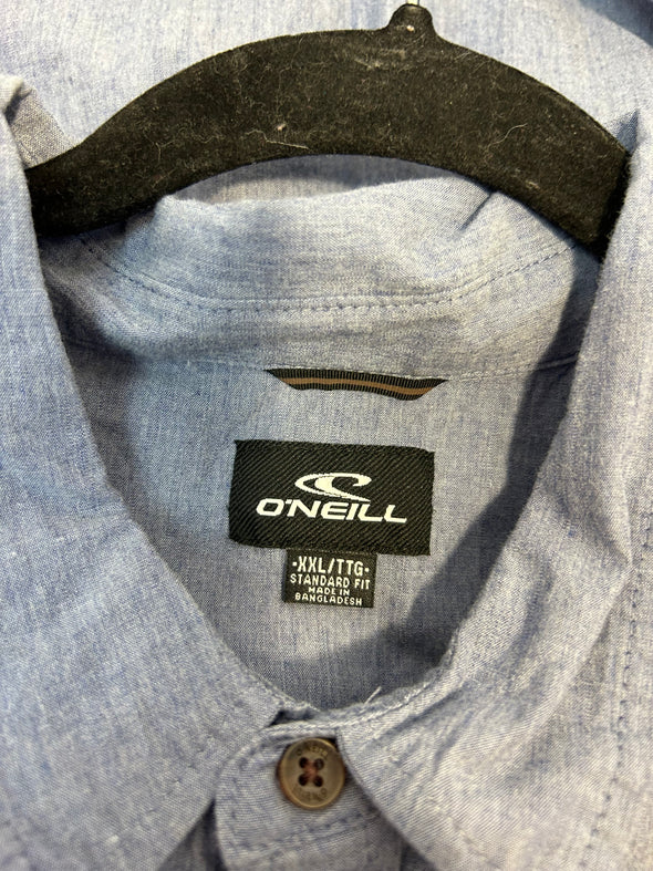Men's Short Sleeve Shirt, Blue, XXL, 98% Cotton, NEW